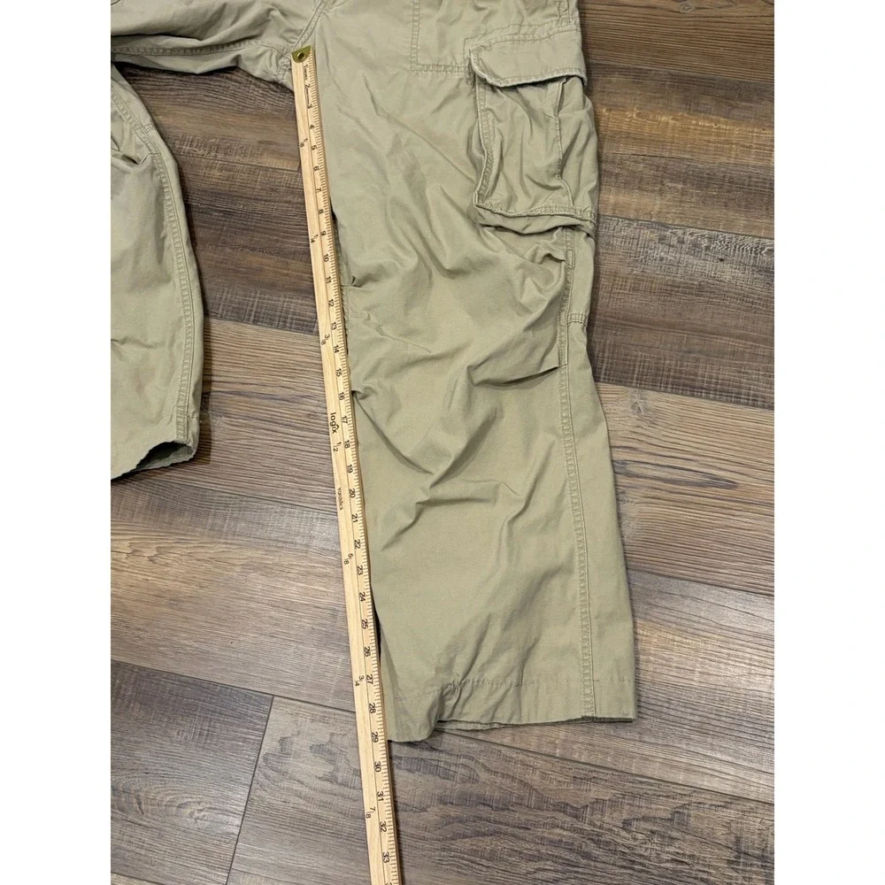 Vintage Y2K Polo Ralph Lauren Cargo Auth Military Surplus Pants 34x30 Baggy Tan